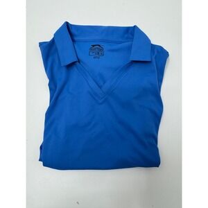 Slazenger Youth XL Golf Polo Shirt Blue Hydro Dry UPF 30 Short Sleeve V Neck